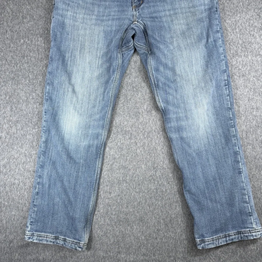 Duluth Jeans Mens 36x30 Blue Ballroom Double Flex Flannel Lined Denim Pants Work